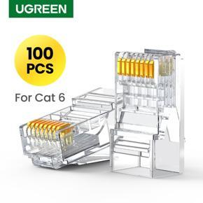 UGREEN RJ45 Connector 50pcs/100pcs CAT6 RJ45 Gold-plated Ethernet Cable Connectors for Network Cable