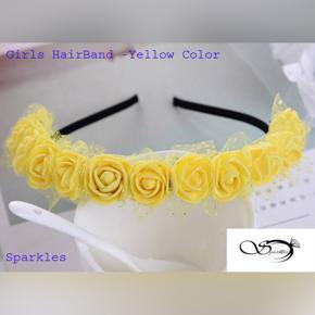 Girl Hair Accessories Flower Headband/ Headdress/ Headband/ Headpiece - Yellow