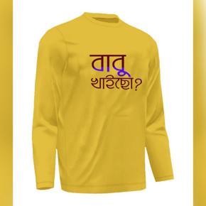 Babu Khaicho Yellow long Sleeve T-Shirt For Men