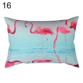 Fresh Flamingo Rectangle Pillow Protector Case Cushion Cover Home Bed Sofa Decor