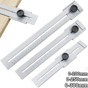 DASI 200/250/300mm Screw Cutting Marking Gauge Mark Scraper Tool Precise Parallel Ruler Marking Gauge Sliding Line Ruler Durable Straight Ruler for Woodworking Measuring Marking Out Jobs