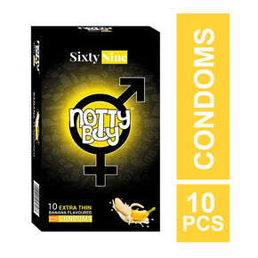 NottyBoy SixtyNine Banana Extra Thin Flavoured Condoms - 10Pcs Pack