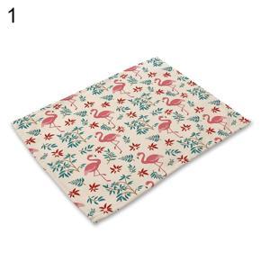 Beautiful Flamingo Flower Leaf Insulation Bowl Placemat Dining Table Mat Pad