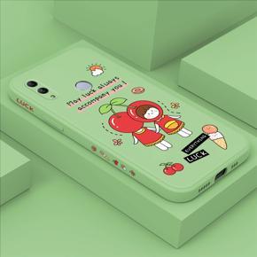 Hontinga for Honor 10 Lite Case Side Design Cute Cherry Girl Back Cover Soft Square Edge Pattern Liquid Silicone Trend Phone Cases