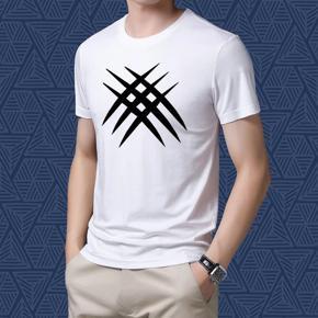 Black Step White Half Sleeve T-Shirt For Men