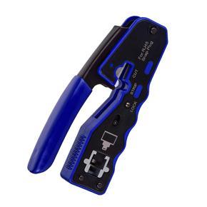 RJ45 Crimp Tool Pass Through Cutter for Cat6 Cat5 Cat5E 8P8C Modular Connectors All-In-One Wire Tool