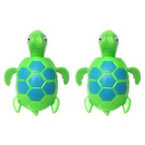 ARELENE 2X Floating Wind-Up Swimming Turtle Summer Toy for Kids Child Children Pool Bath