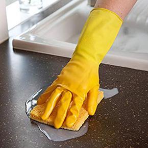 Kitchen Washing - Cleaning Latex Gloves - Yellow