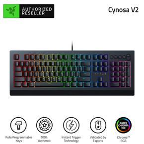 Razer Cynosa V2 Gaming Keyboard Wired Membrane Keyboard with Chroma RGB Lighting/Individually Backlit Keys/Spill-Resistant/Fully Programmable/Media Keys Compatible for Windows/Mac