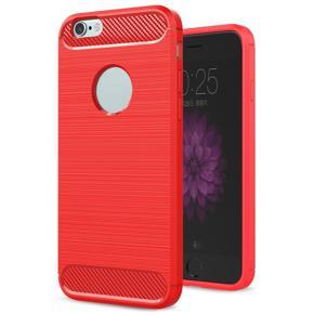 ASLING Carbon Fiber TPU Soft Back Cover Phone Case for iPhone 6S / 6Plus