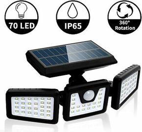Triple Said Solar Powered 100W 42 LED COB Dual Heads Street Light Rotatable PIR Motion Sensor, Waterproof