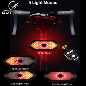 Outtobe Tail Light High Bright LED Light Bike Rear Light Waterproof Rechargeable Cycling Safety Warning Light Road Mountain Bike Equipment with 120db H-orn