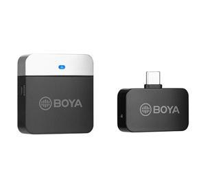 Boya BY-M1LV-U 2.4GHz Wireless Microphone - Compact & Lightweight - 100m Working Distance - 3-Level Gain Control - 6 hours Battery Life for TX - Black