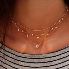 Crystal Stars Pendant Necklaces For Women Choker Necklace Multilayer Female Jewelry Gift - Necklace For Girls