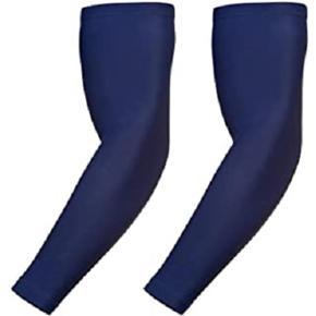 Men's and Women's Cotton Full Hand Arm Sleeves (Navy Blue, Free Size) Pack Of 1 Pair (Navy Blue)