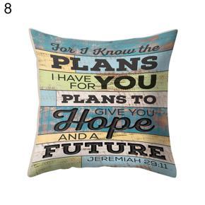 Letter Square Throw Pillow Case Cushion Cover Sofa Home Office Decoration