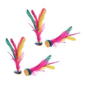 ARELENE Colorful Feather Kick Shuttlecock Chinese Jianzi 4 Pcs