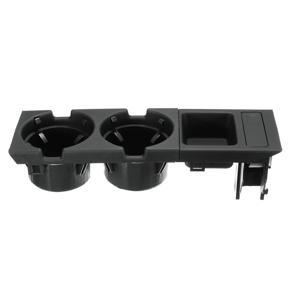 Car Front Center Console Drink Cup Holder + Coin Holder Tray for BMW 3Series E46 1998-2004 Black