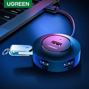 UGREEN Mini USB HUB 4 Port USB 2.0 Splitter Switch with Micro USB Charging Port for Computer PC Accessories