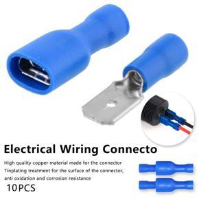 10 Pairs 6.3mm Female and Male Insulated Spade Wire Connector Electrical Crimp Terminal