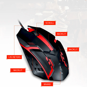 (GEARBEST) Gaming Mouse T-Wolf V1 Gaming Mouse With RGB Backlit Seven Colour Lighting RGB Mouse Wired Gaming Mouse 2021