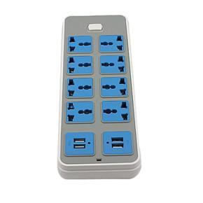 Strip Surge Protector with 4 USB and 8 Outlets Ports 6.5 Feet Extension Cord 3000W 16A for Home Dorm