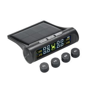Solar TPMS Wireless Car Tire Pressure Monitoring System with 4 External Sensors