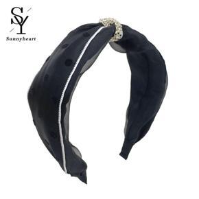 Rhinestone Hairband Mesh Broadside Hair Hoop Elegant Princess Hairband