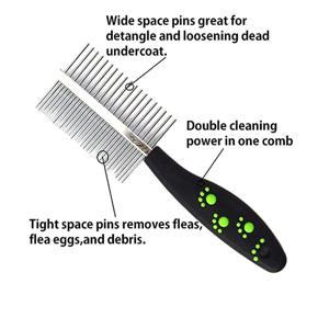 Dog cat brush flea lice tick comb double side