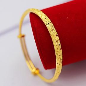 1 Piece Classical Smooth Gold Color Adjustable Bangles For Girls.