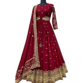 Georgette Gorgeous Embroidery New Stylish Party Long Gown