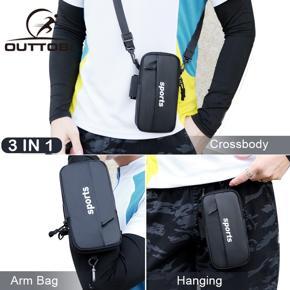 Outtobe Sports Waist Bag Fitness Running Bag Men Women 7.5Inch Phone Storage Bag Outdoor Sports Belt Pouch Wallet Cycling Bag Waterproof Anti-theft Sport Bags Personal Zipper Waist Belt