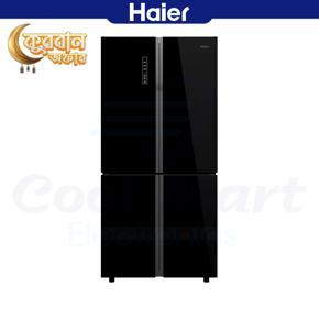 Haier 712 L Inverter Frost-Free Side-by-Side Refrigerator with Twin Inverter Technology (HRB-738BG, Black Glass)