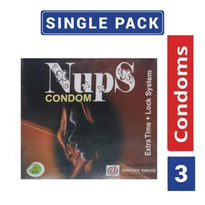 Nups - Extra Time Lock System Condom - Single Pack - 3x1=3pcs (Dark)