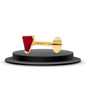 NEW TRIANGLE ZIRCONIA RED STONE GOLDPLETED NOSE PIN