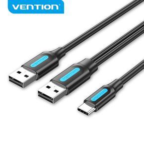 Vention USB C Cable With Dual USB Fast Charging FCP QC3.0 USB to USB C Cable for Samsung S10 Note10 OPPO  Pro11 Huawei Nova7 P40 Xmi 10 Pro Type C Cable