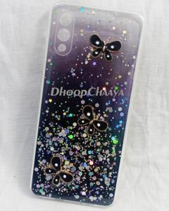 Samsung Galaxy A02 / Samsung Galaxy M02 - Luxury Clear Crystal Glitter Soft Sparkle Soft Silicone Butterfly Case Cover