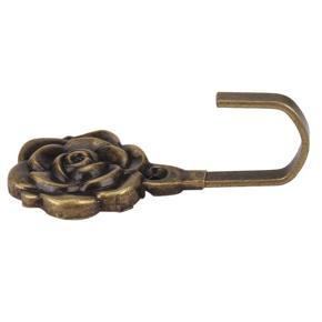 BRADOO 16Pcs Metal Rose Flower Curtain Tie Back Tieback Holders Wall Hooks Decor