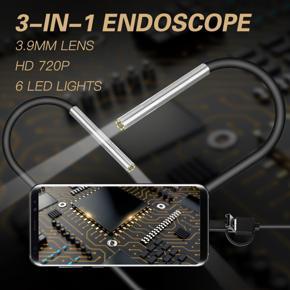 Yfashion AN100 Rigid Line Endoscope Camera Flexible IP67 Waterproof Inspection Borescope Camera