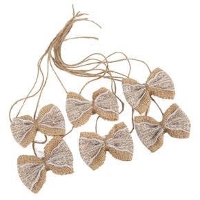 Himeng La 6pcs Burlap Bow Country Style Lace DIY Christmas Party Wedding Home Gift Wrapping Decorations