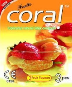 NEW Coral Natural 3 Fruits Flavours Lubricated Condoms - (1pack3) 1 box 10pack condoms