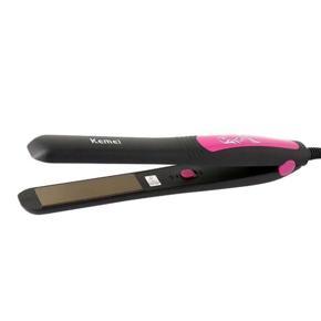KM-328 Professional Hair Straightener - Black and Pink - Mini Hair Straightener