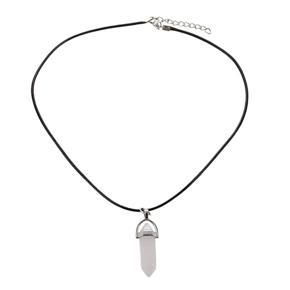 Classic Art Natural Quartz Healing Point Chakra Reiki Pendant Rope Necklace pink