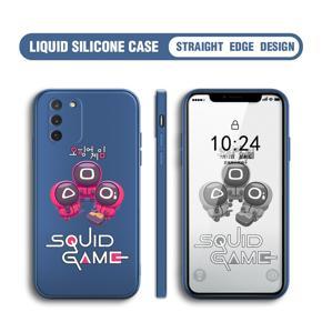 Hontinga for Samsung Galaxy S10 Lite Case Cute Cartoon Cute Squid Character Phone Cover Square Liquid Silicone Shockproof Phone Protective Case