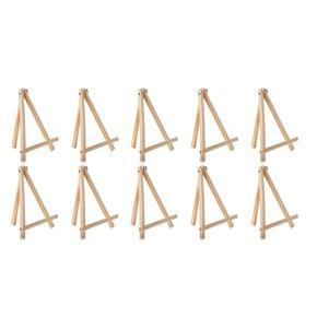 BRADOO 10 PCS Wood Easels 9.4Inches Tall Tabletop Display Easels Wooden Canvas Stand DIY Art Craft for Artist Adults Students