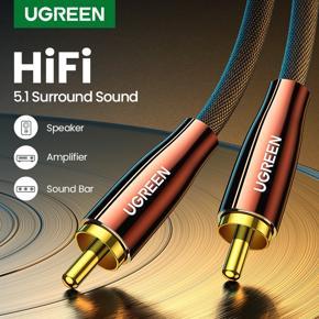 Ugreen HiFi 5.1 SPDIF RCA to RCA Male to Male Coaxial Cable Stereo Audio Cable Nylon 1m RCA Video Cable for TV Amplifier Home