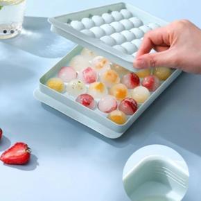 Round Ice Cube Tray | Ice Ball Maker with Non-Spill Lids, 33-Cavity Small Ice Sphere Moulds for Whiskey, Water, Cocktail Drinks, Wine, Ice Cream, Chocolate