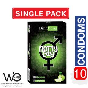 NottyBoy DingDong Condom - Green Apple Flavored Condom - 10pcs Pack (Made in India)