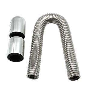 24" Flexible Upper Lower Radiator Hose Kit & Stainless Steel w/ Chrome Caps V8