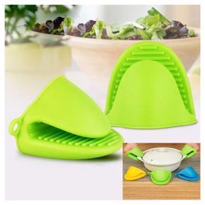 (2pcs) Silicone Oven Mitts, Pot Holder, Kitchen Cooking Finger Protector Pinch Grips, Heat Resistant Glove